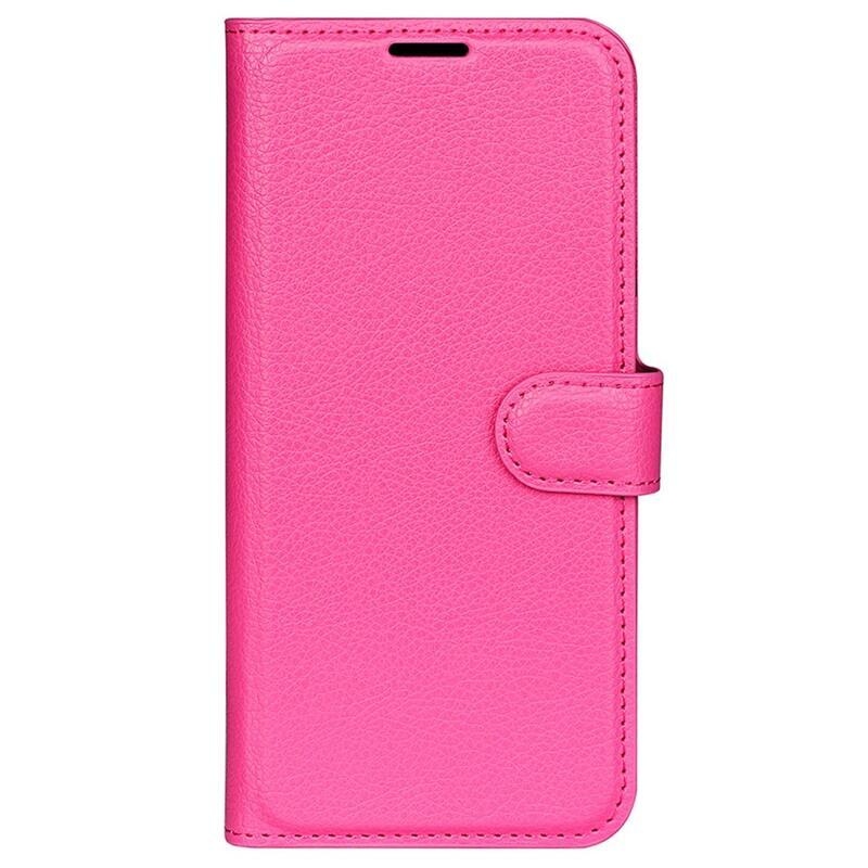 Litchi PU kožené peněženkové pouzdro na mobil Xiaomi Poco M4 5G - rose