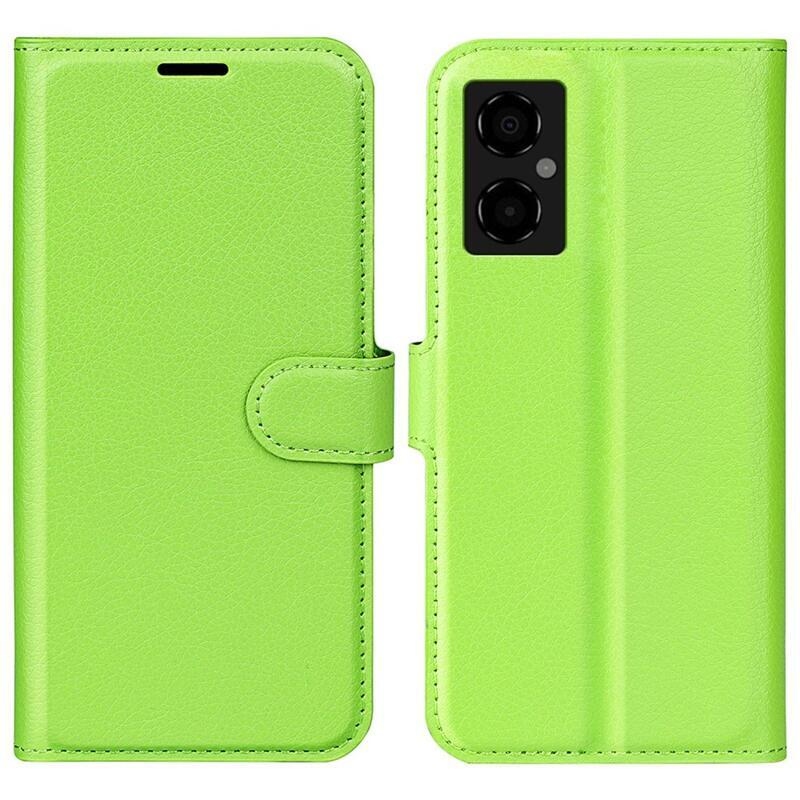 Litchi PU kožené peněženkové pouzdro na mobil Xiaomi Poco M4 5G - zelené