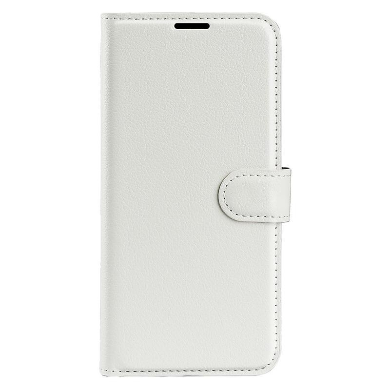 Litchi PU kožené peněženkové pouzdro na mobil Xiaomi Poco M5 - bílé