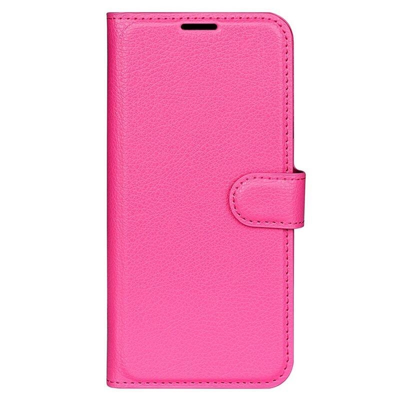 Litchi PU kožené peněženkové pouzdro na mobil Xiaomi Poco M5 - rose