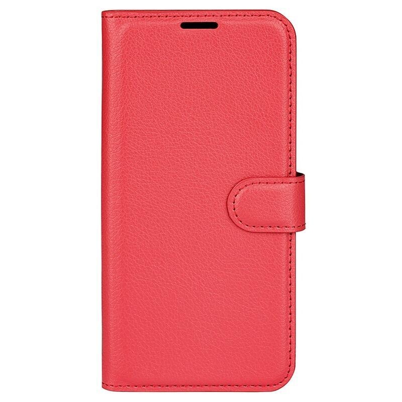 Litchi PU kožené peněženkové pouzdro na mobil Xiaomi Poco X4 Pro 5G - červené