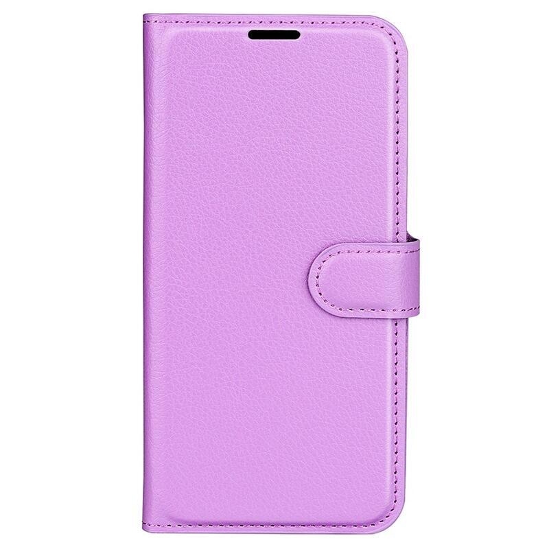 Litchi PU kožené peněženkové pouzdro na mobil Xiaomi Poco X4 Pro 5G - fialové