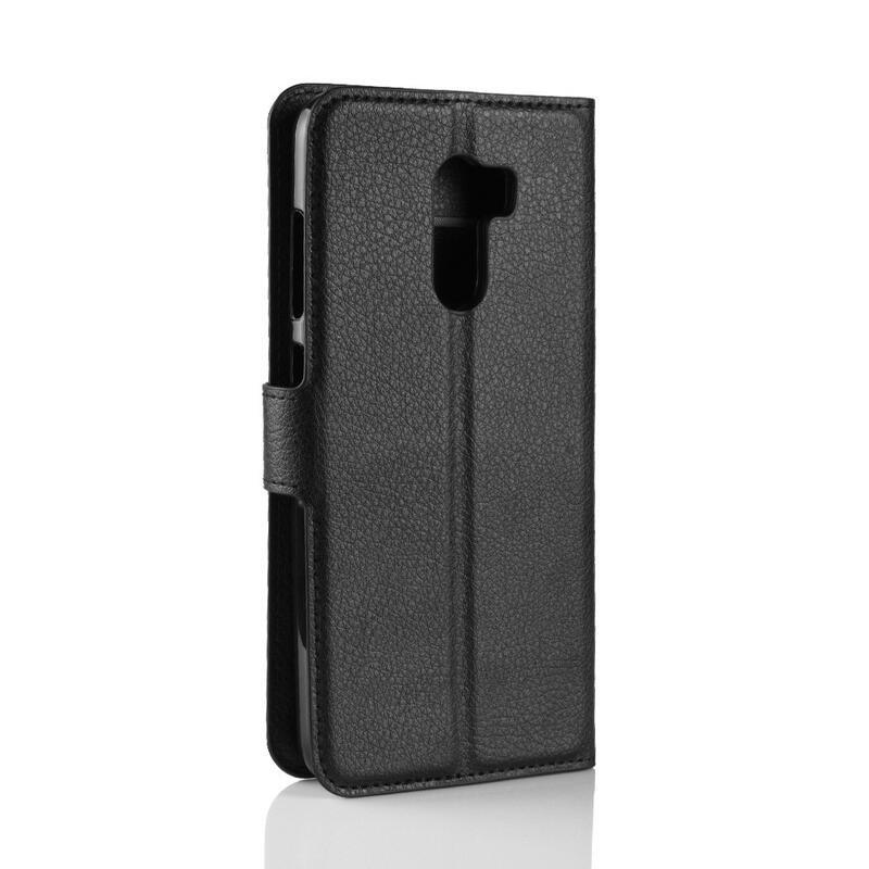 Litchi PU kožené peněženkové pouzdro na mobil Xiaomi Pocophone F1 - černé