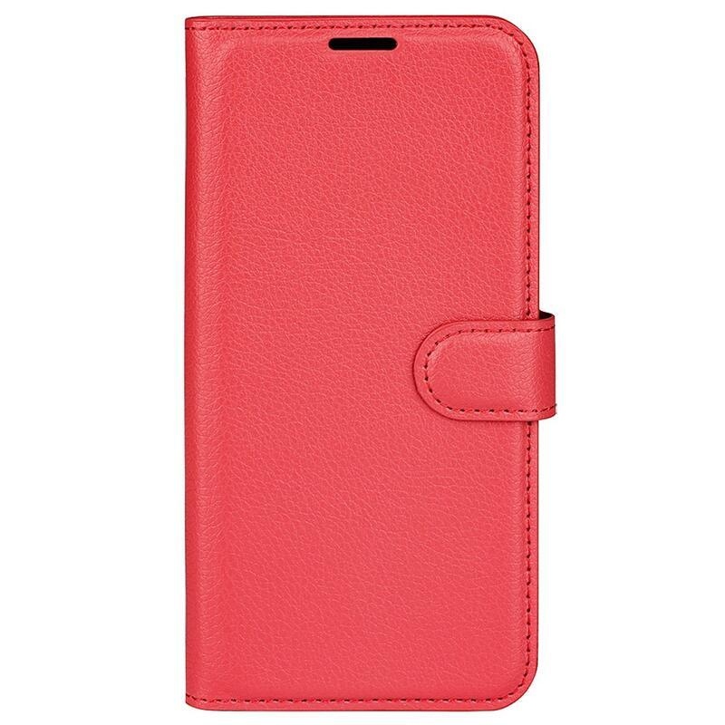 Litchi PU kožené peněženkové pouzdro na mobil Xiaomi Redmi Note 11 4G/Note 11S 4G - červené