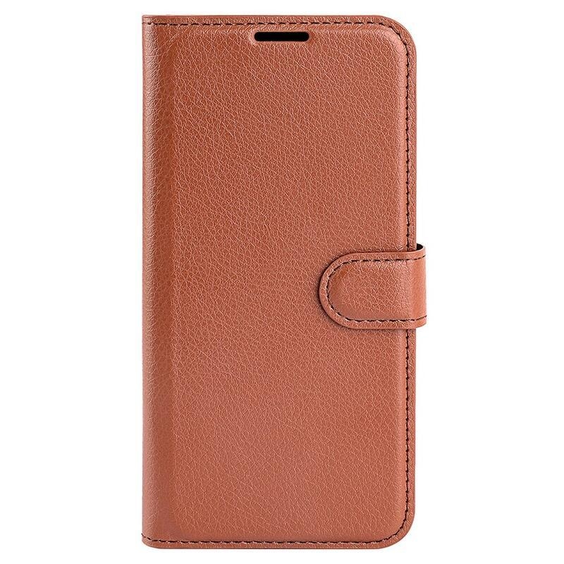 Litchi PU kožené peněženkové pouzdro na mobil Xiaomi Redmi Note 11 4G/Note 11S 4G - hnědé