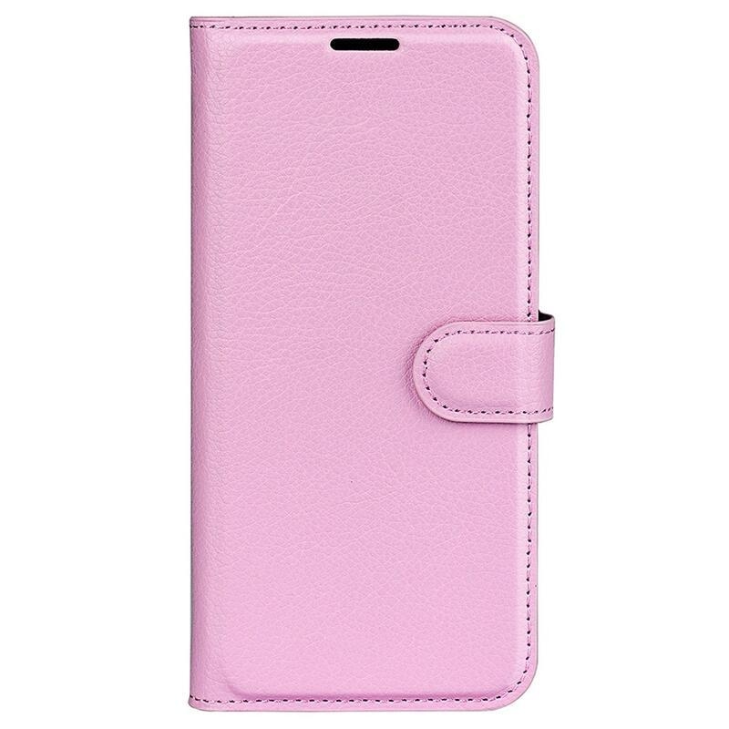 Litchi PU kožené peněženkové pouzdro na mobil Xiaomi Redmi Note 11 4G/Note 11S 4G - růžové