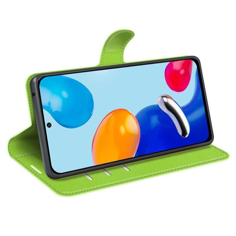 Litchi PU kožené peněženkové pouzdro na mobil Xiaomi Redmi Note 11 4G/Note 11S 4G - zelené