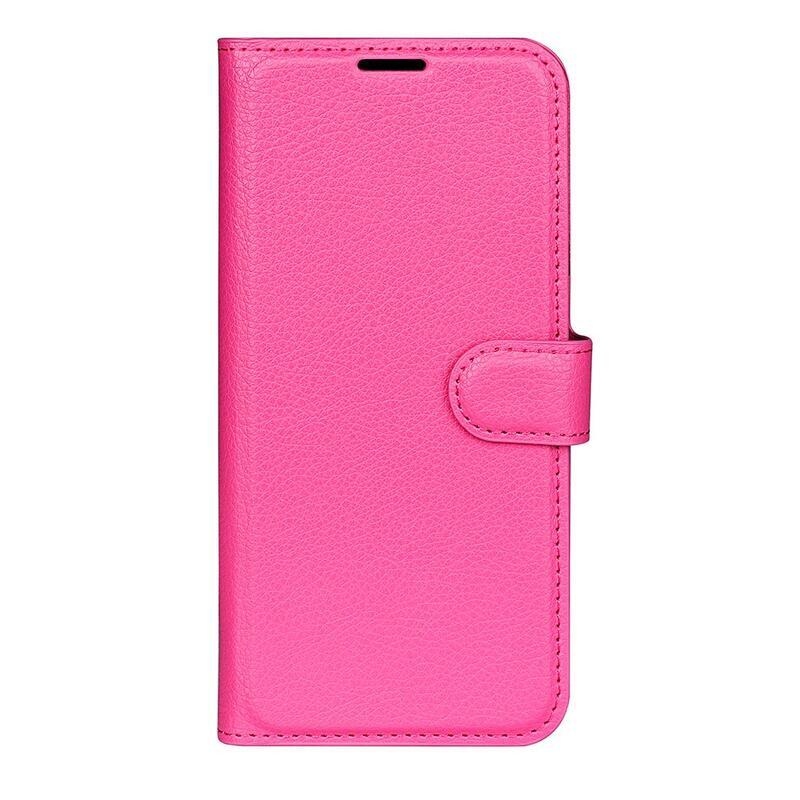 Litchi PU kožené peněženkové pouzdro na mobil Xiaomi Redmi Note 11 Pro+ 5G - rose