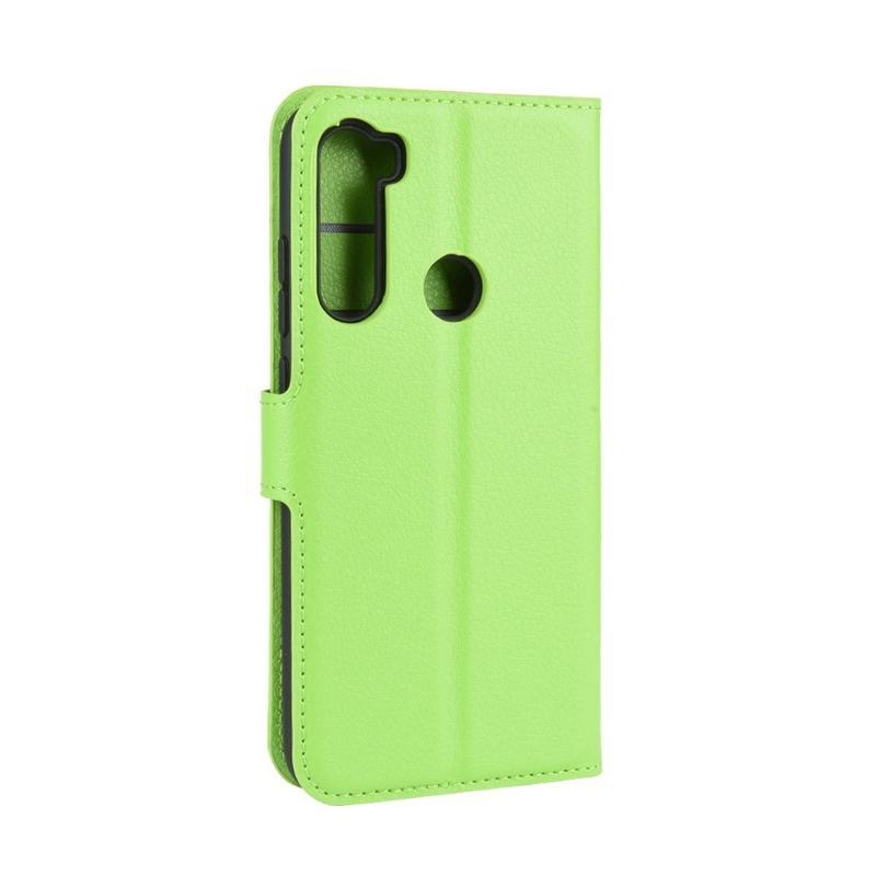 Litchi PU kožené peněženkové pouzdro na mobil Xiaomi Redmi Note 8 - zelené