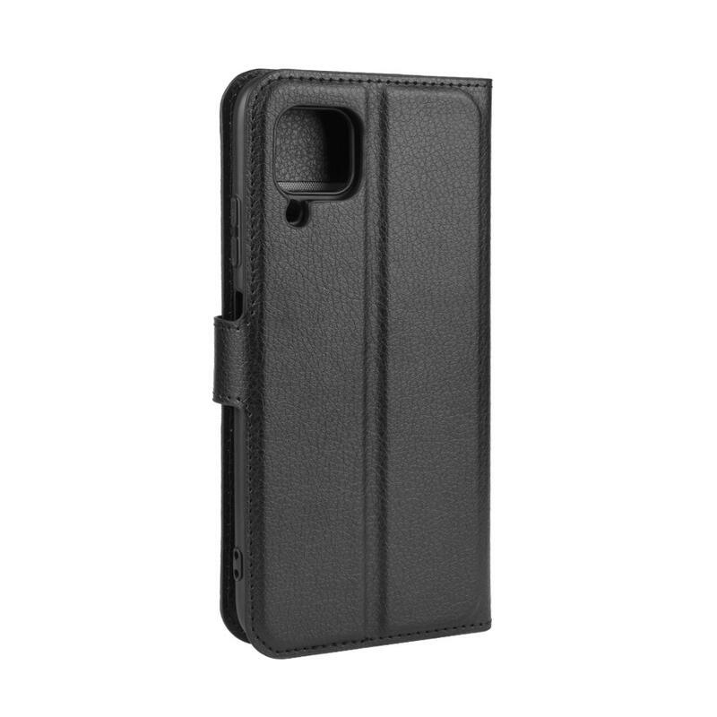 Litchi PU kožené peněženkové pouzdro pro mobil Huawei P40 Lite - černé