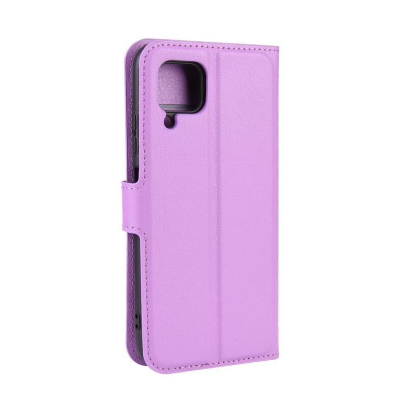 Litchi PU kožené peněženkové pouzdro pro mobil Huawei P40 Lite - fialové