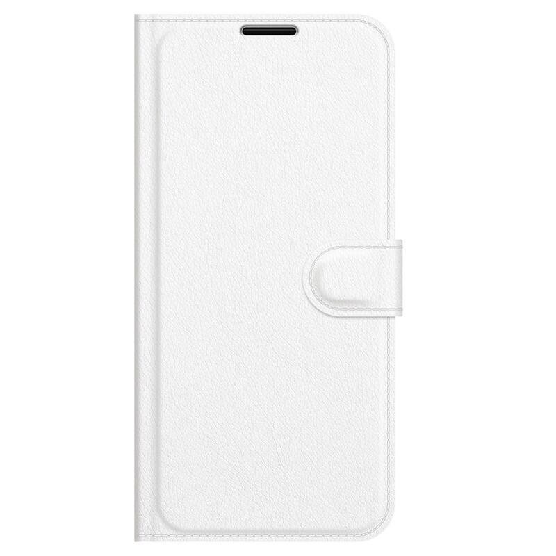Litchi PU kožené peněženkové pouzdro pro mobil Samsung Galaxy A03s (166.6 x 75.9 x 9.1mm) - bílé