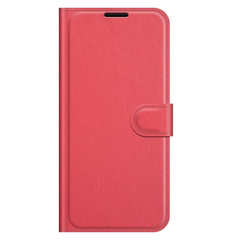 Litchi PU kožené peněženkové pouzdro pro mobil Samsung Galaxy A03s (166.6 x 75.9 x 9.1mm) - červené