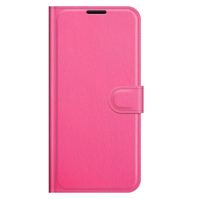 Litchi PU kožené peněženkové pouzdro pro mobil Samsung Galaxy A03s (166.6 x 75.9 x 9.1mm) - rose