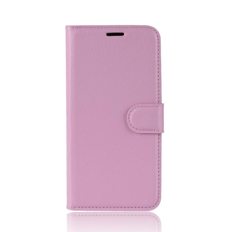 Litchi PU kožené peněženkové pouzdro pro mobil Samsung Galaxy S20 FE/S20 FE 5G - růžové