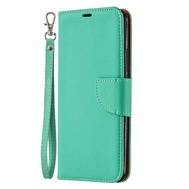 Litchi PU kožené peněženkové pouzdro pro mobil Xiaomi Redmi 9 - zelené