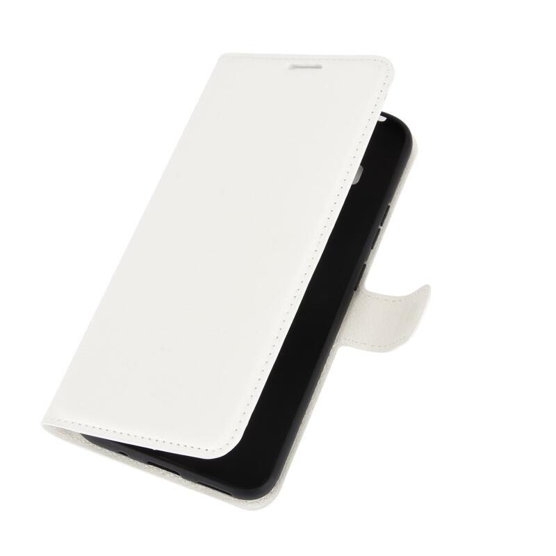 Litchi PU kožené peněženkové pouzdro pro mobilní telefon Nokia 5.4 - bílé