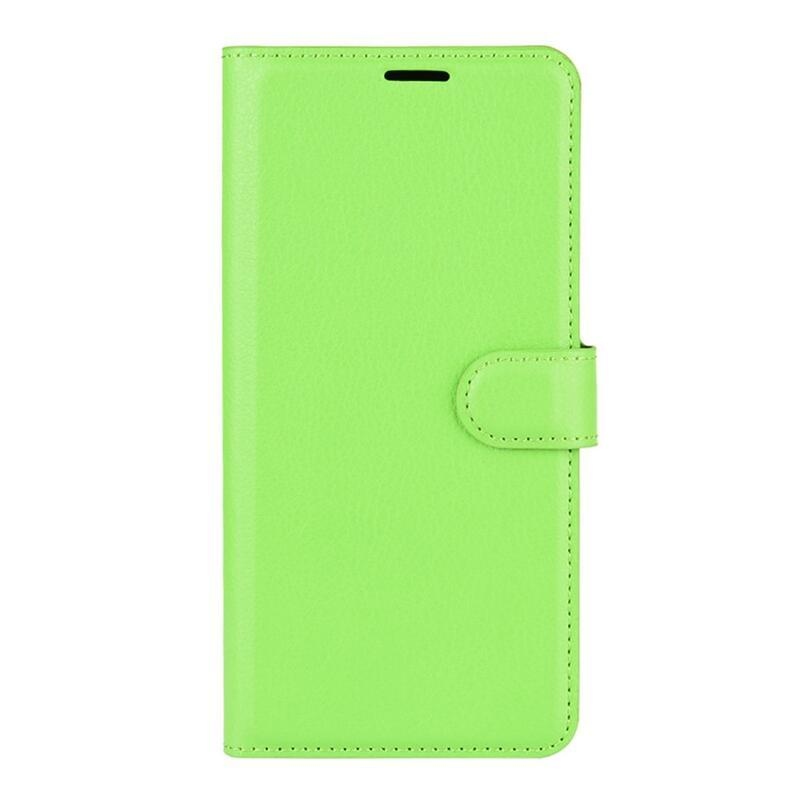 Litchi PU kožené peněženkové pouzdro pro mobilní telefon Samsung Galaxy S21 - zelené