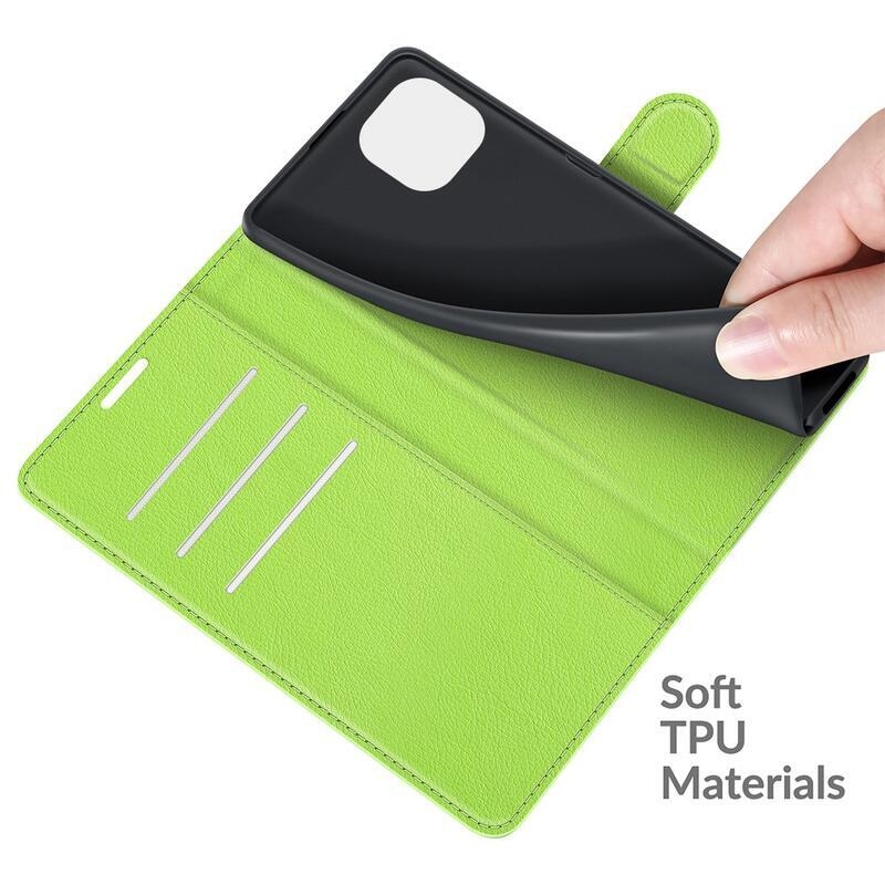 Litchi PU kožené peněženkové pouzdro pro mobilní telefon Xiaomi Mi 11 Lite 4G/5G/Mi 11 Lite 5G NE - zelené
