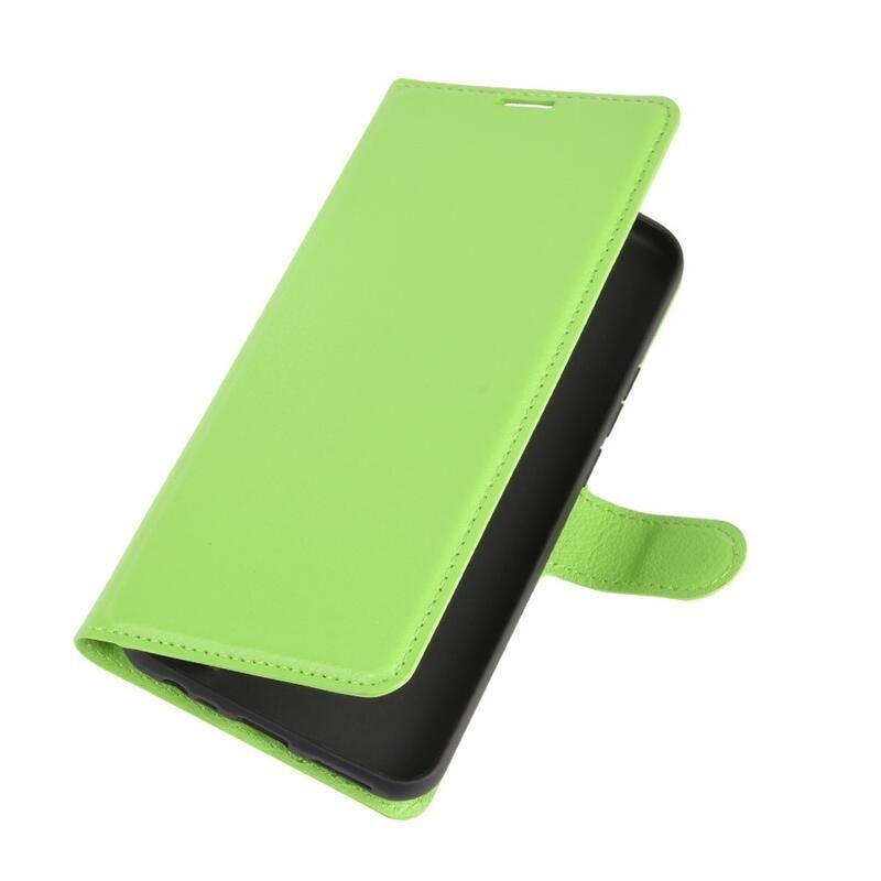 Litchi PU kožené peněženkové pouzdro pro mobilní telefon Xiaomi Redmi 9 - zelené