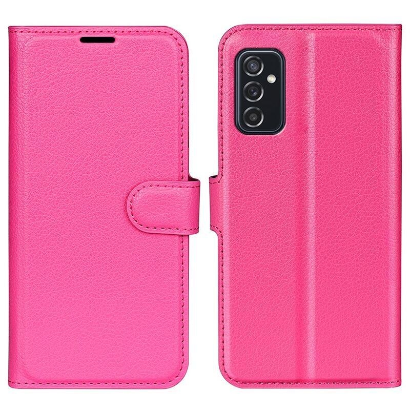 Litchi PU kožené peněženkové pouzdro pro telefon Samsung Galaxy M52 5G - rose