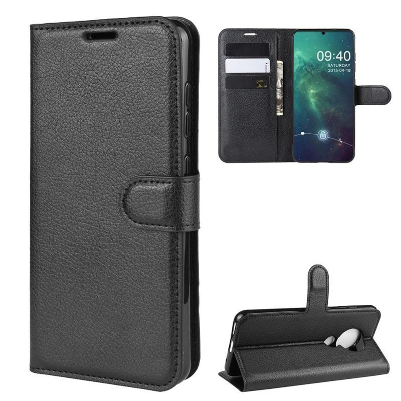 Litchi PU kožené pouzdro na mobil Nokia 6.2 / Nokia 7.2 - černé