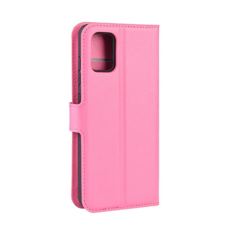 Litchi PU kožené pouzdro na mobil Samsung Galaxy A51 - rose