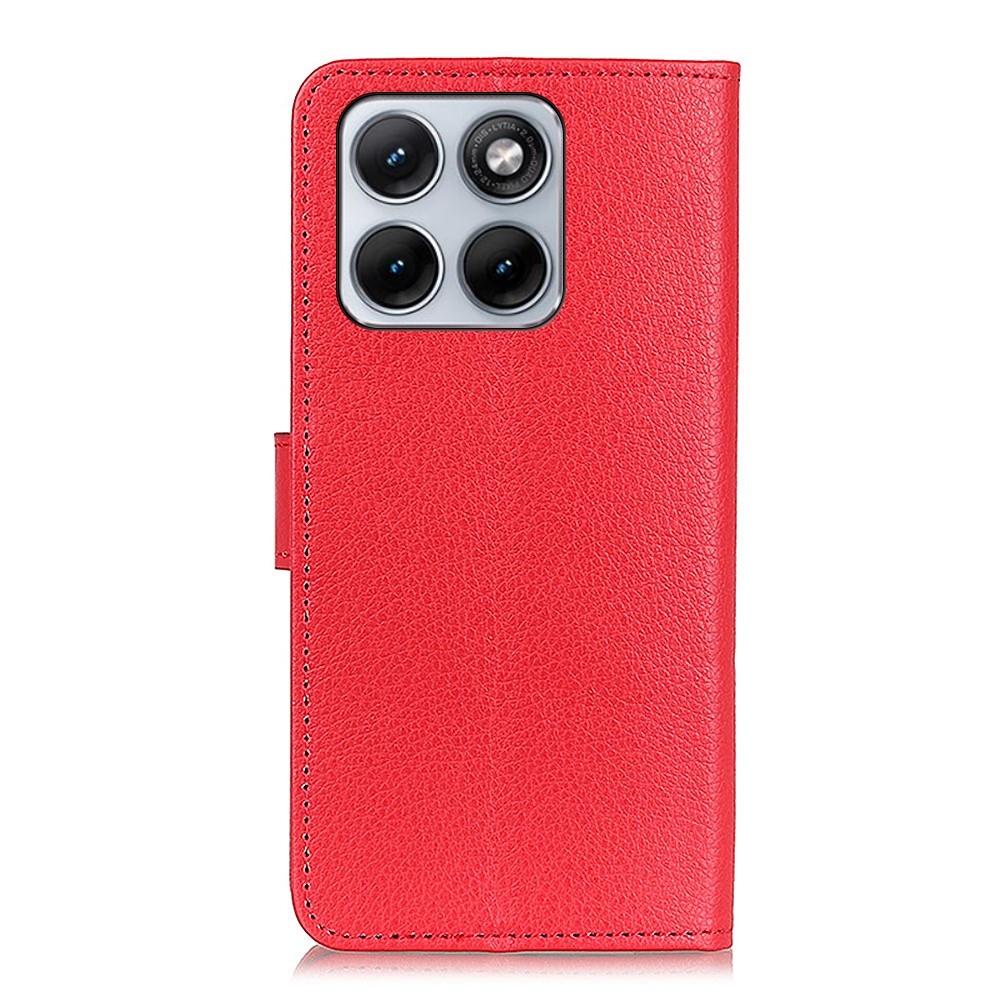 Litchie knížkové pouzdro na Motorola Edge 70 Fusion 5G - červené