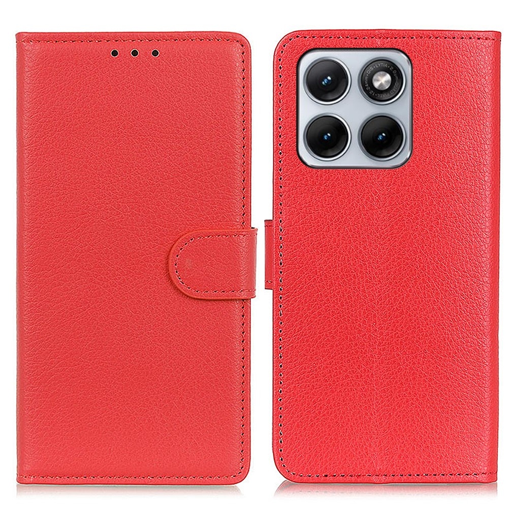 Litchie knížkové pouzdro na Motorola Edge 70 Fusion 5G - červené