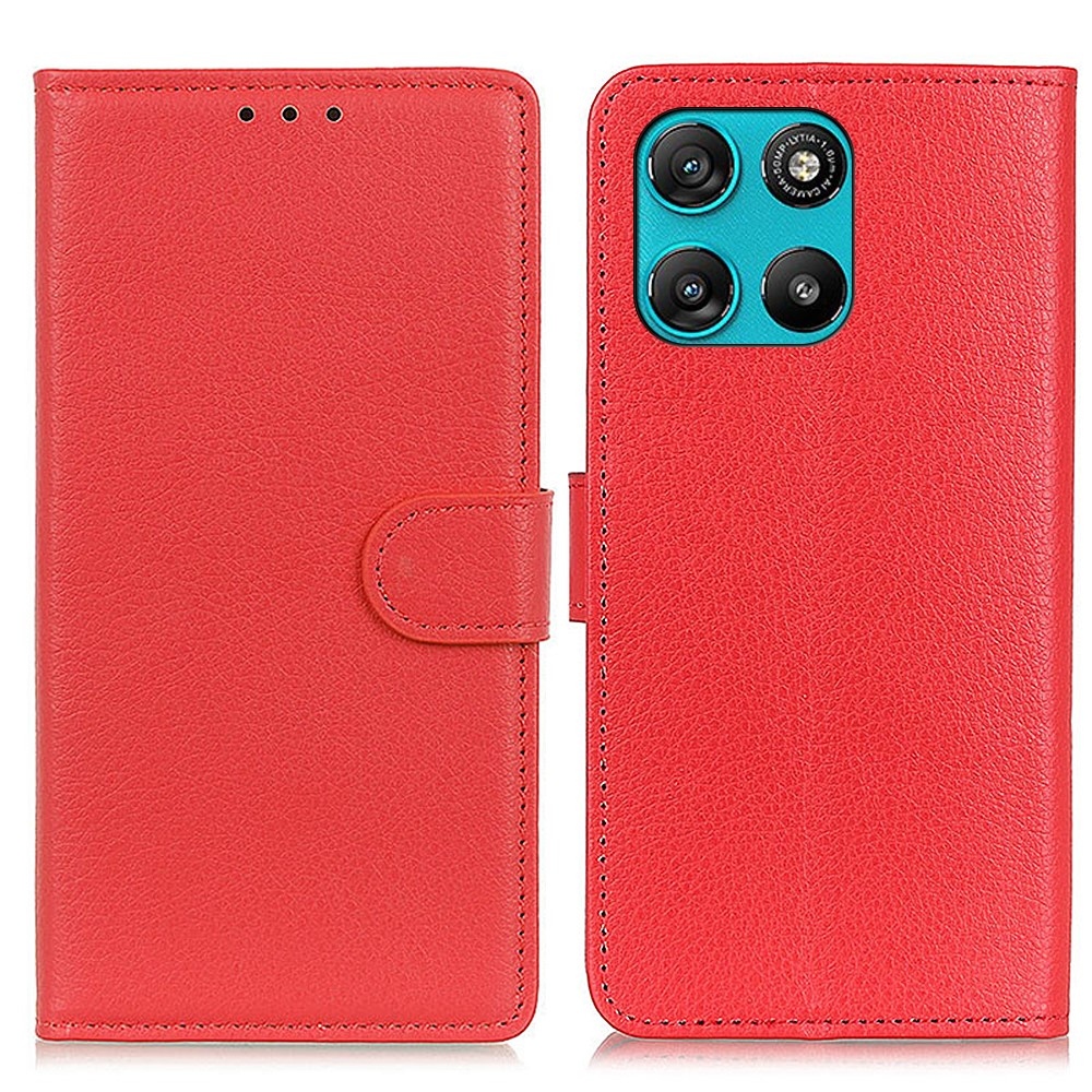 Litchie knížkové pouzdro na Motorola Moto G57 Power 5G - červené