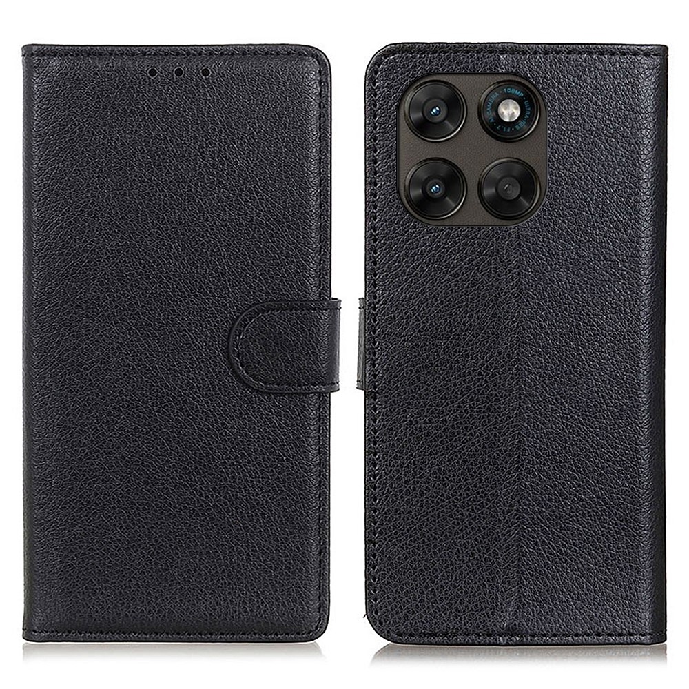 Litchie knížkové pouzdro na Motorola Moto G87 5G/G77 5G/G67 5G - černé