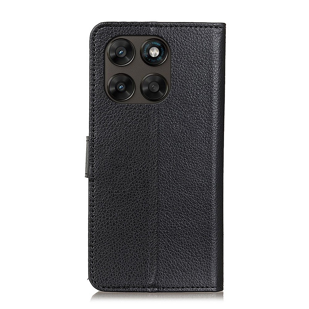 Litchie knížkové pouzdro na Motorola Moto G87 5G/G77 5G/G67 5G - černé