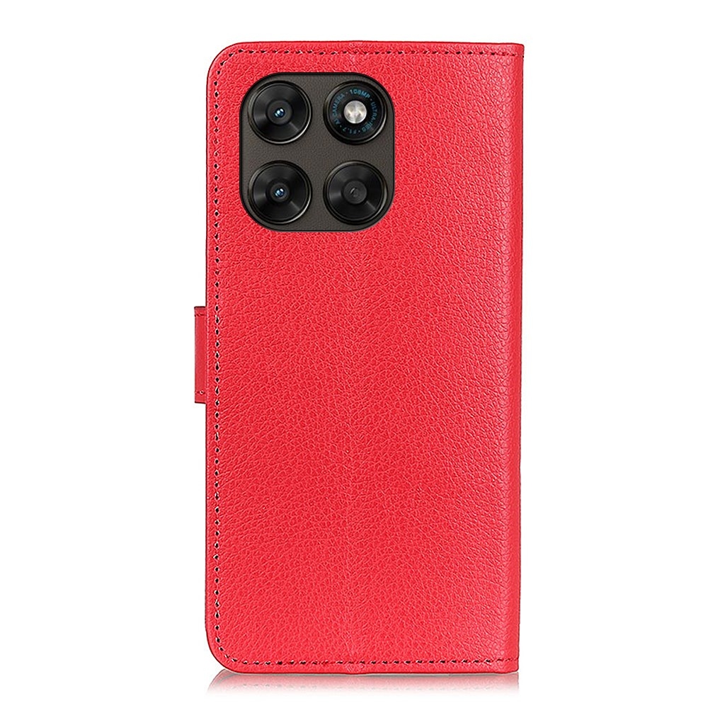 Litchie knížkové pouzdro na Motorola Moto G87 5G/G77 5G/G67 5G - červené