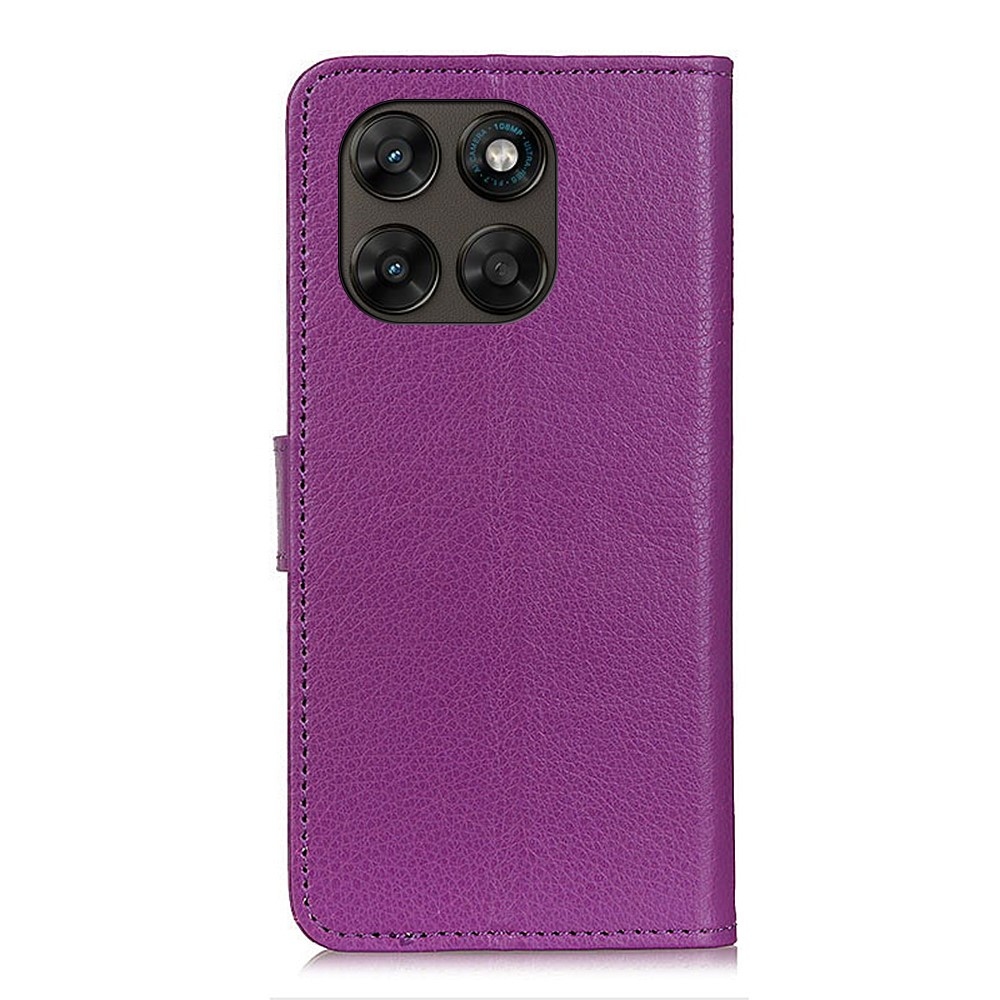 Litchie knížkové pouzdro na Motorola Moto G87 5G/G77 5G/G67 5G - fialové