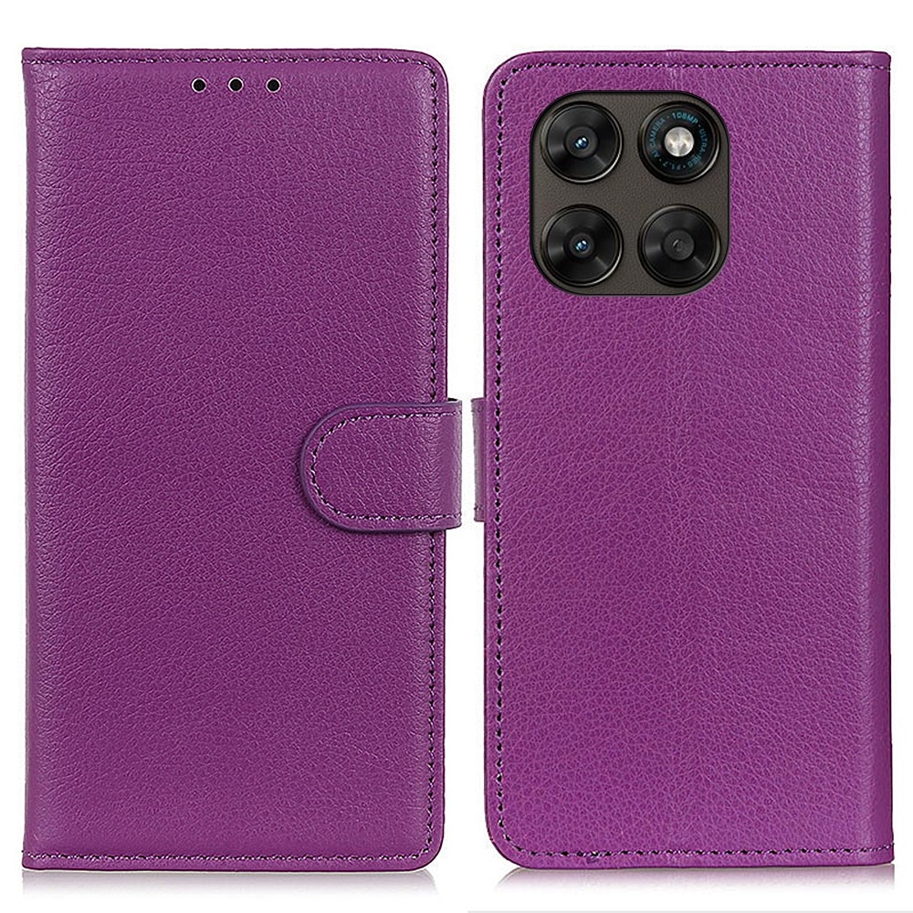 Litchie knížkové pouzdro na Motorola Moto G87 5G/G77 5G/G67 5G - fialové