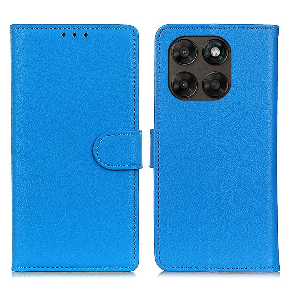 Litchie knížkové pouzdro na Motorola Moto G87 5G/G77 5G/G67 5G - modré