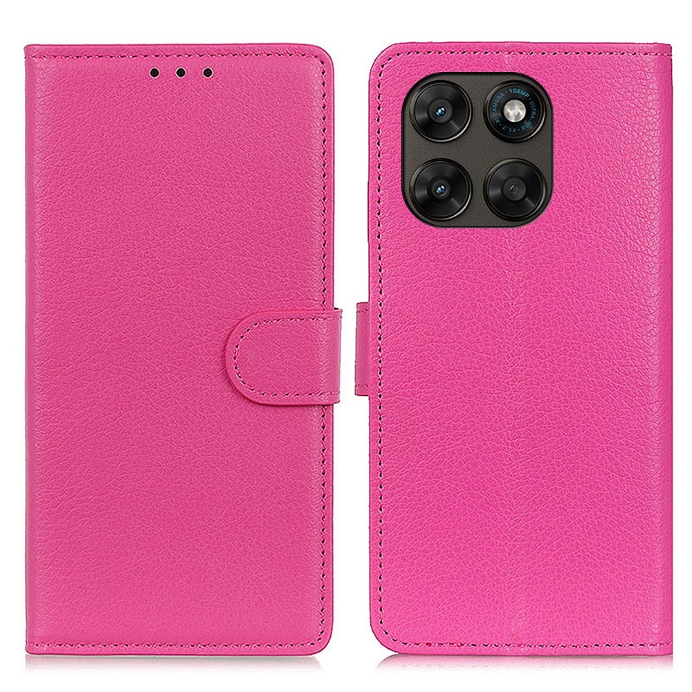 Litchie knížkové pouzdro na Motorola Moto G87 5G/G77 5G/G67 5G - rose