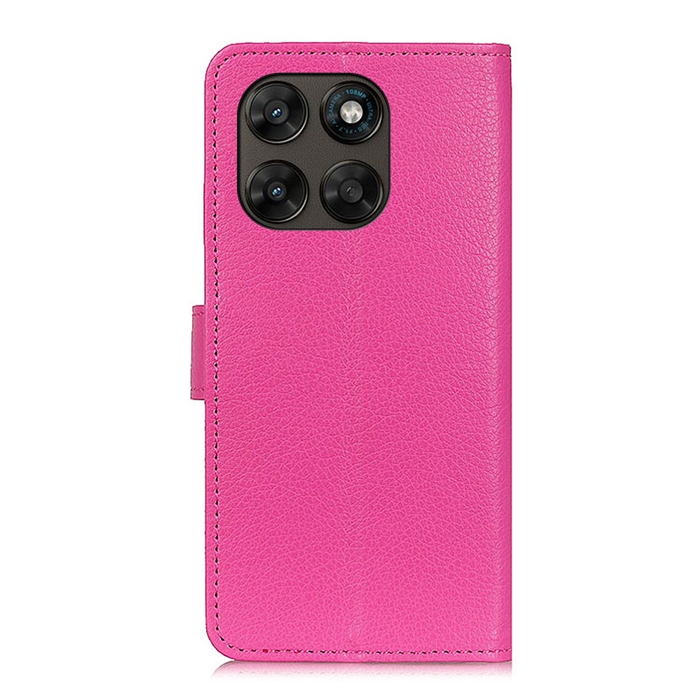 Litchie knížkové pouzdro na Motorola Moto G87 5G/G77 5G/G67 5G - rose