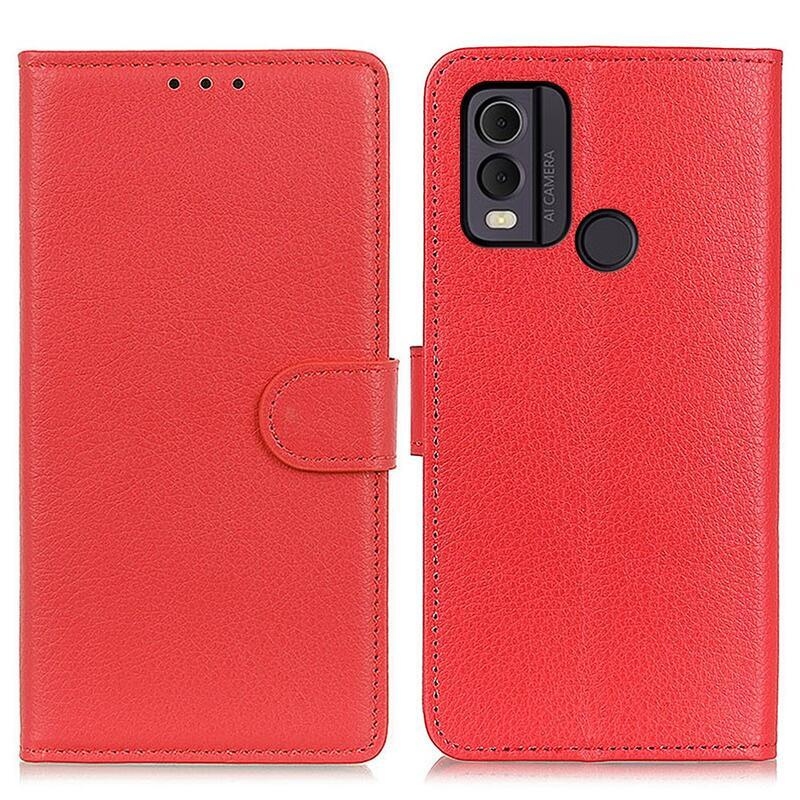 Litchie knížkové pouzdro na Nokia C22 - červené