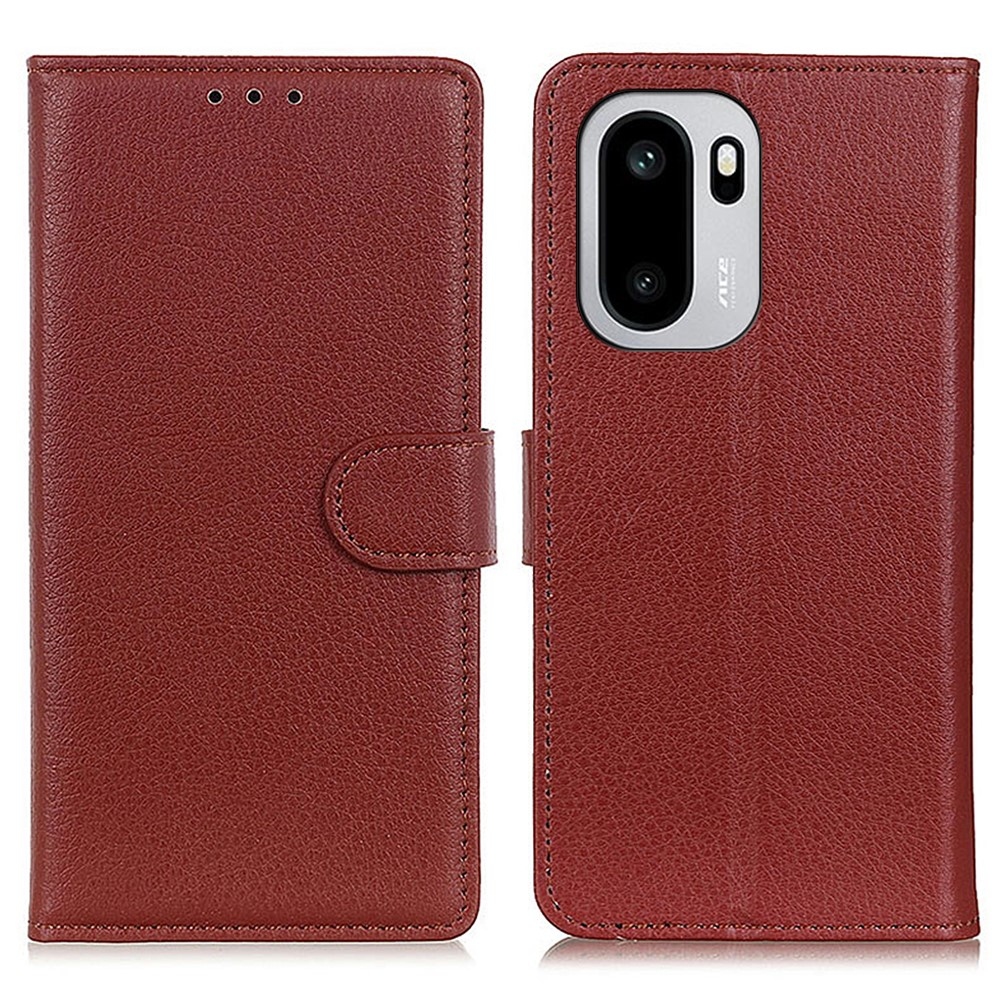 Litchie knížkové pouzdro na OnePlus 15R 5G - hnědé