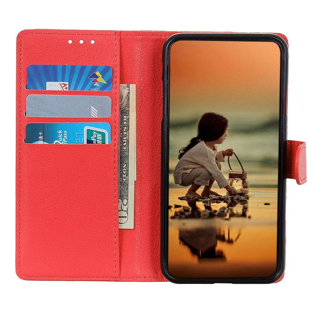 Litchie knížkové pouzdro na Samsung Galaxy A27 - červené
