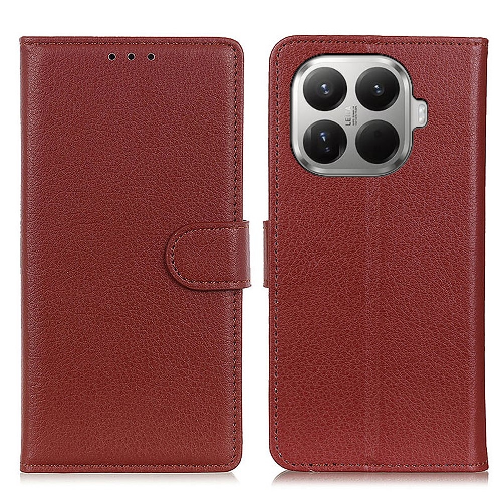 Litchie knížkové pouzdro na Xiaomi 17T Pro - hnědé