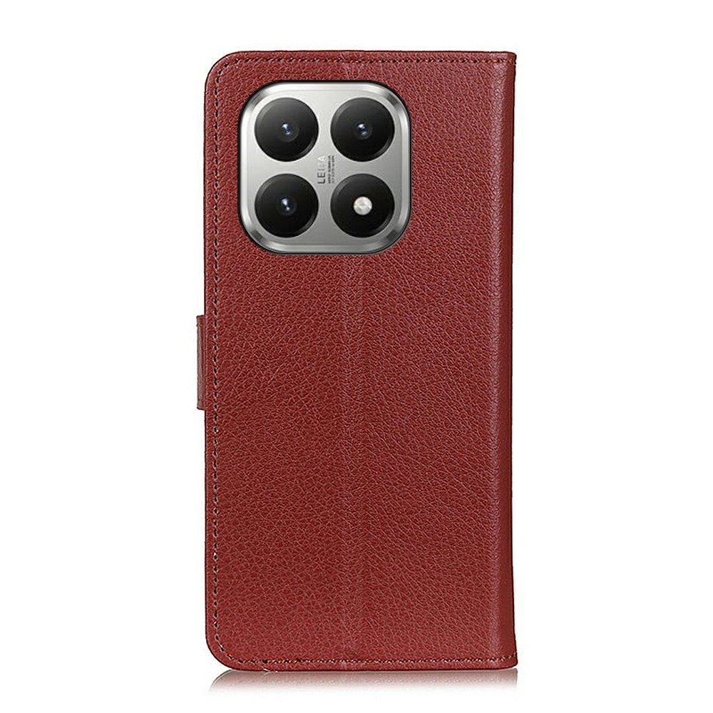 Litchie knížkové pouzdro na Xiaomi 17T Pro - hnědé