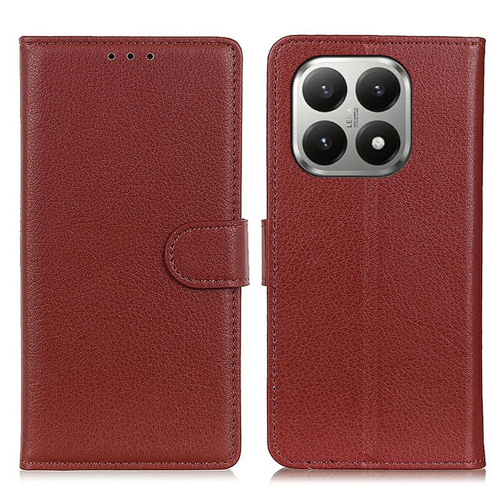 Litchie knížkové pouzdro na Xiaomi 17T Pro - hnědé