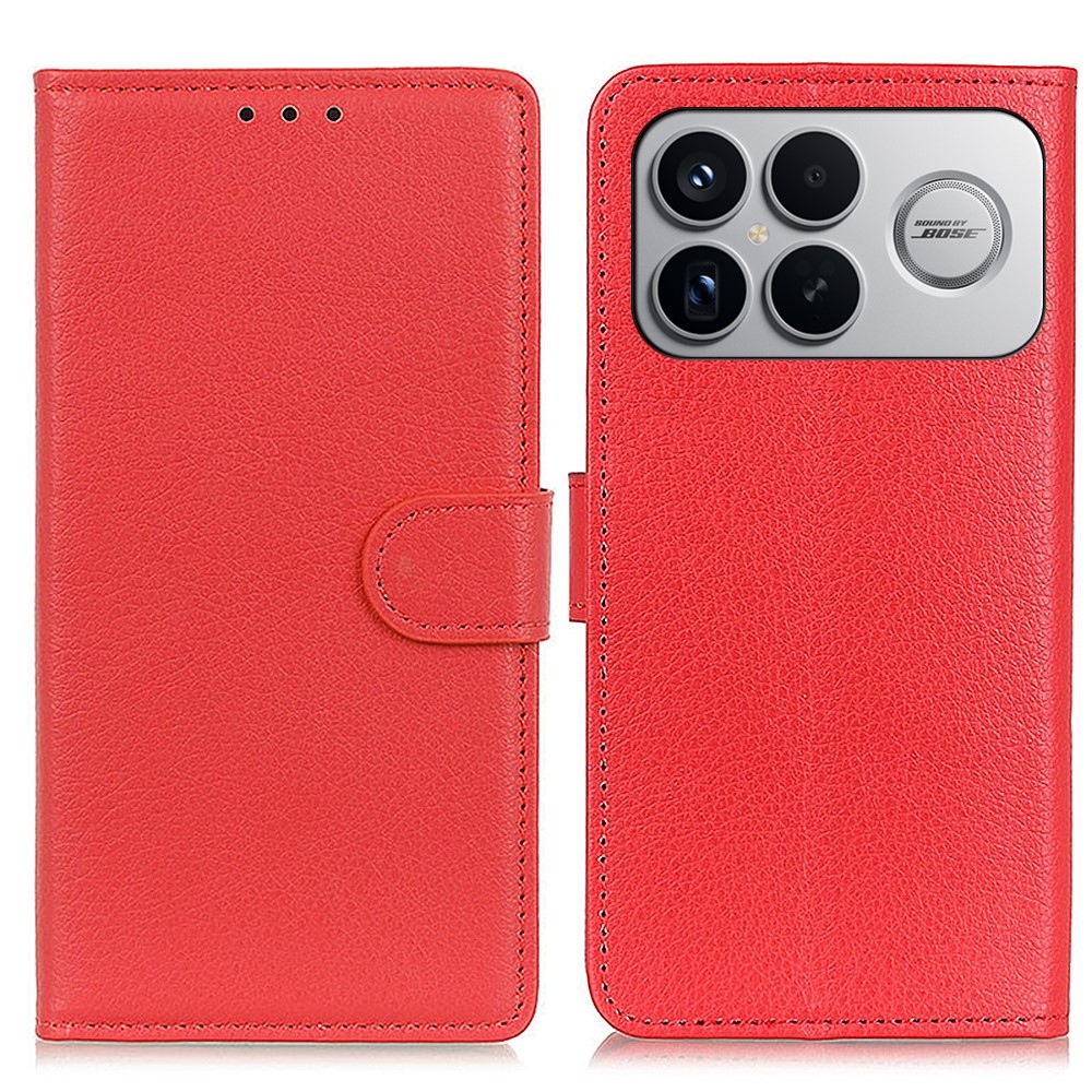 Litchie knížkové pouzdro na Xiaomi Poco F8 Ultra 5G - červené