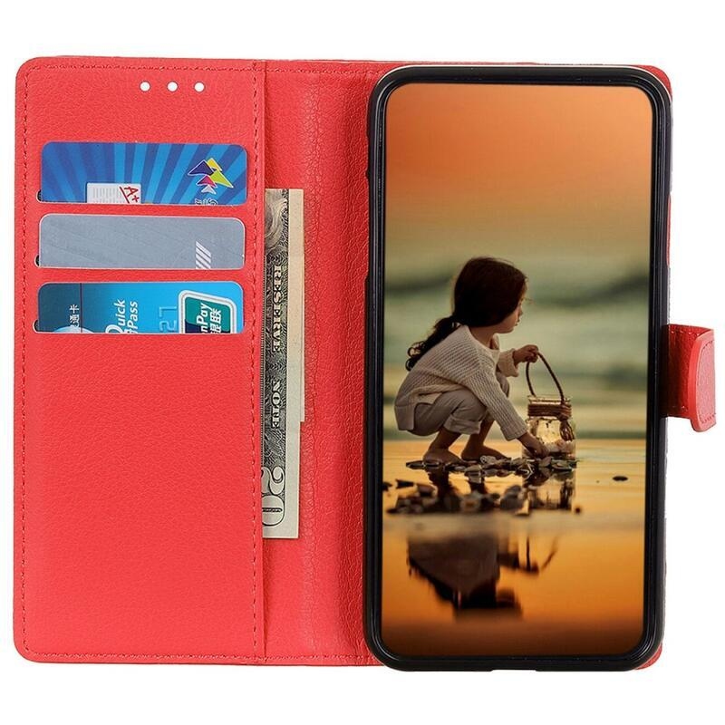 Litchie knížkové pouzdro na Xiaomi Redmi Note 12S - červené