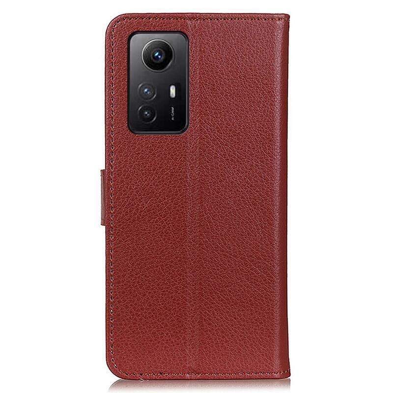 Litchie knížkové pouzdro na Xiaomi Redmi Note 12S - hnědé