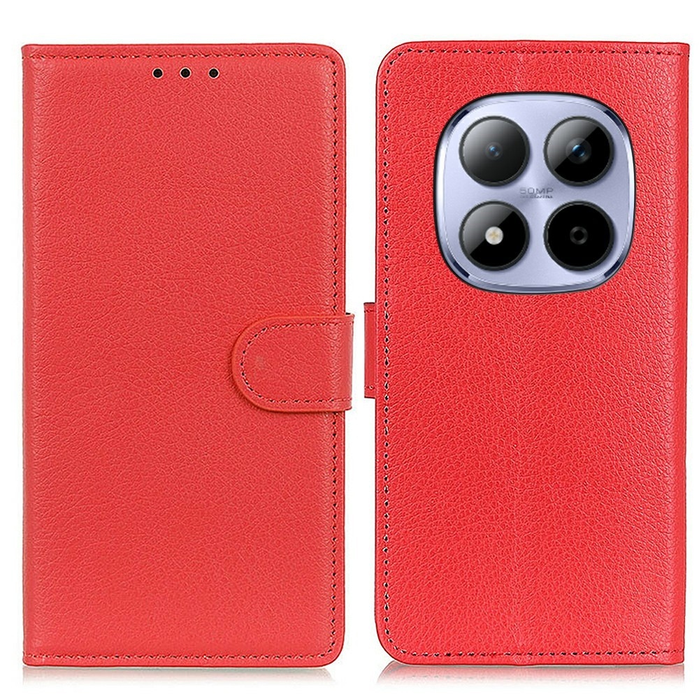 Litchie knížkové pouzdro na Xiaomi Redmi Note 15 Pro 4G - červené