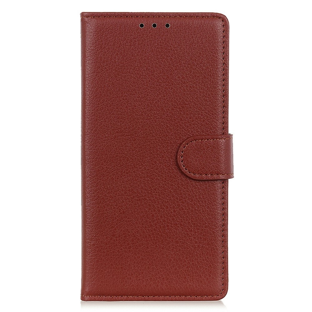 Litchie knížkové pouzdro na Xiaomi Redmi Note 15 Pro 4G - hnědé