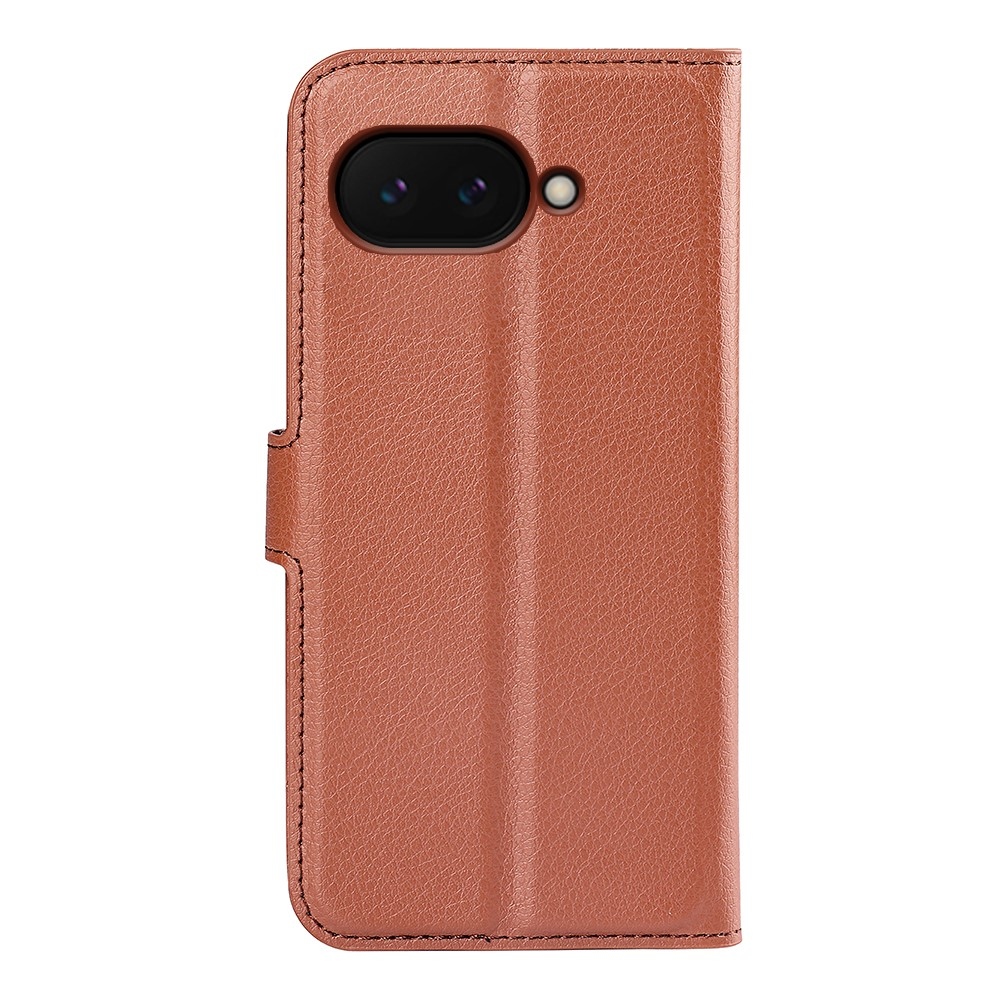 Litchi knížkové pouzdro na Google Pixel 9a - hnědé